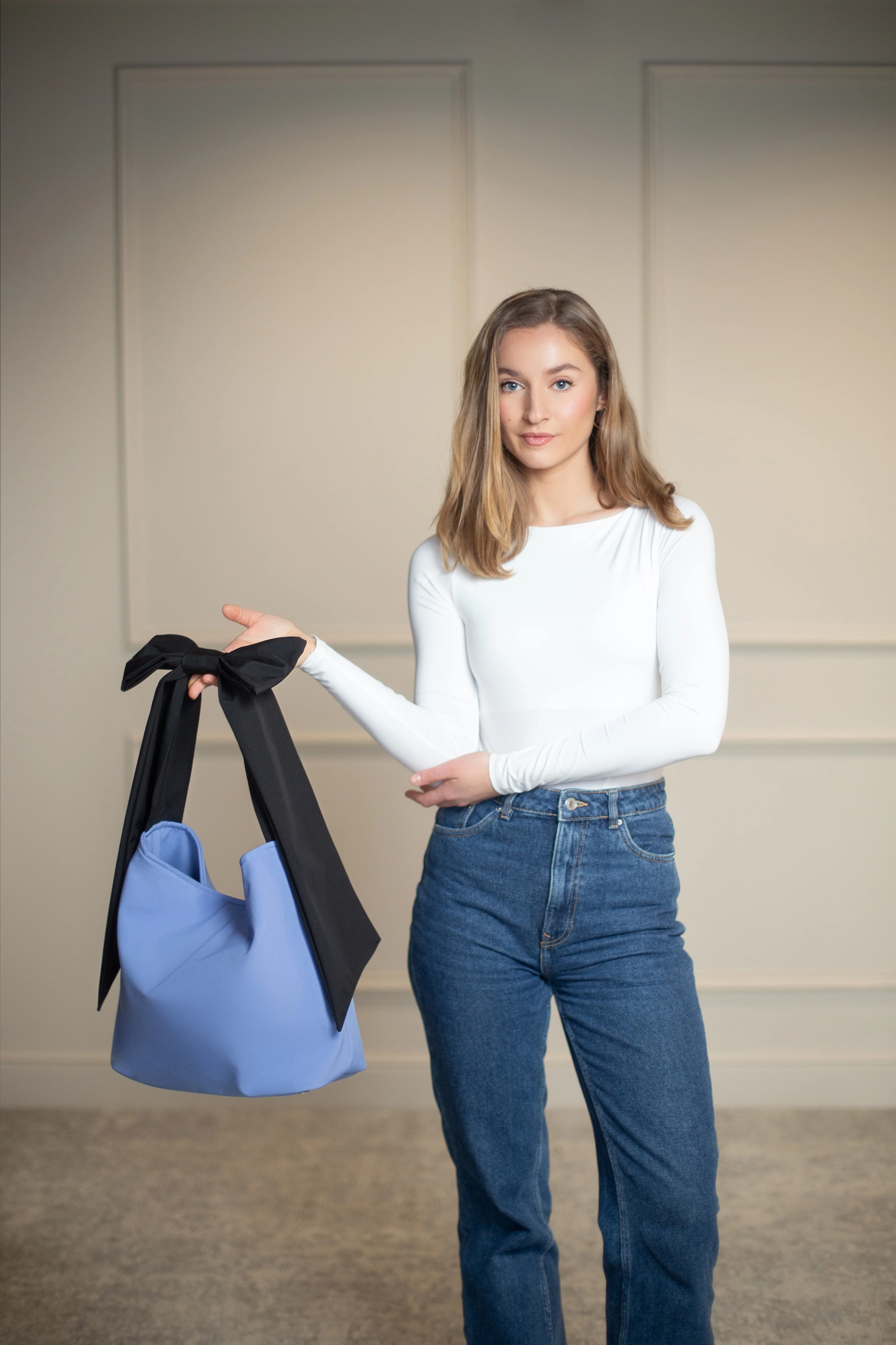 Bow Tote Bag | Blue Cloud - Image 3