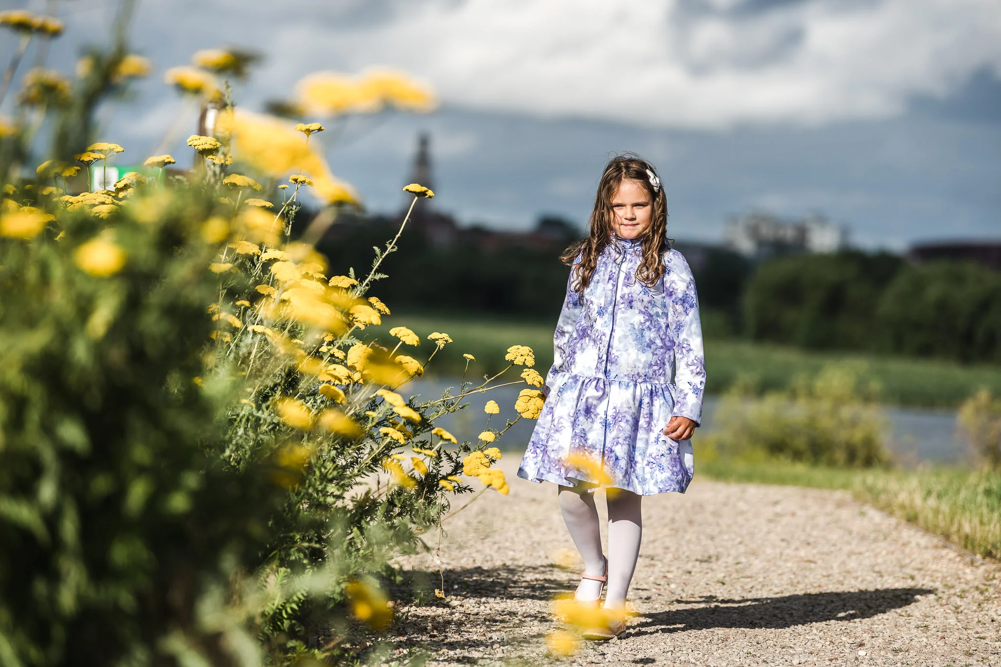 Light Blue Trapeze Coat for Girls | Inspiring Blue - Image 6