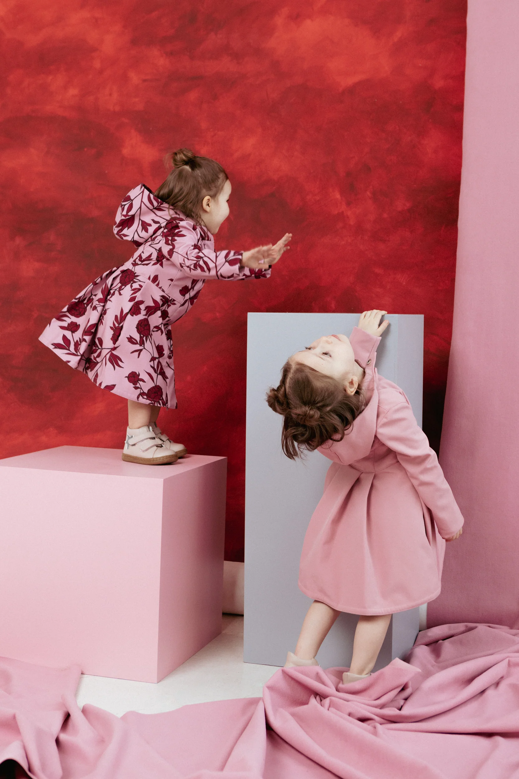 Waterproof Pink Coat for Toddler Girl | Peony Bloom - Image 6